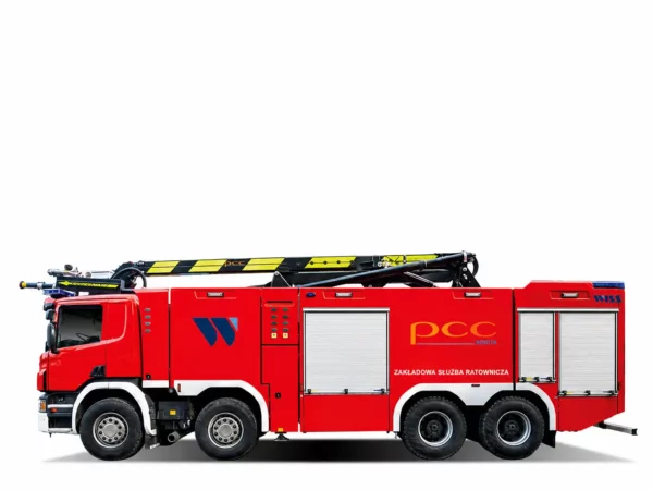 SAMOCHÓD RATOWNICZO-GAŚNICZY Z WYSIĘGNIKIEM GAŚNICZYM 8X4 SCANIA P450